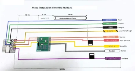 Mazo instalacion Teltonika FMB130 Con Placa electronica inversora.